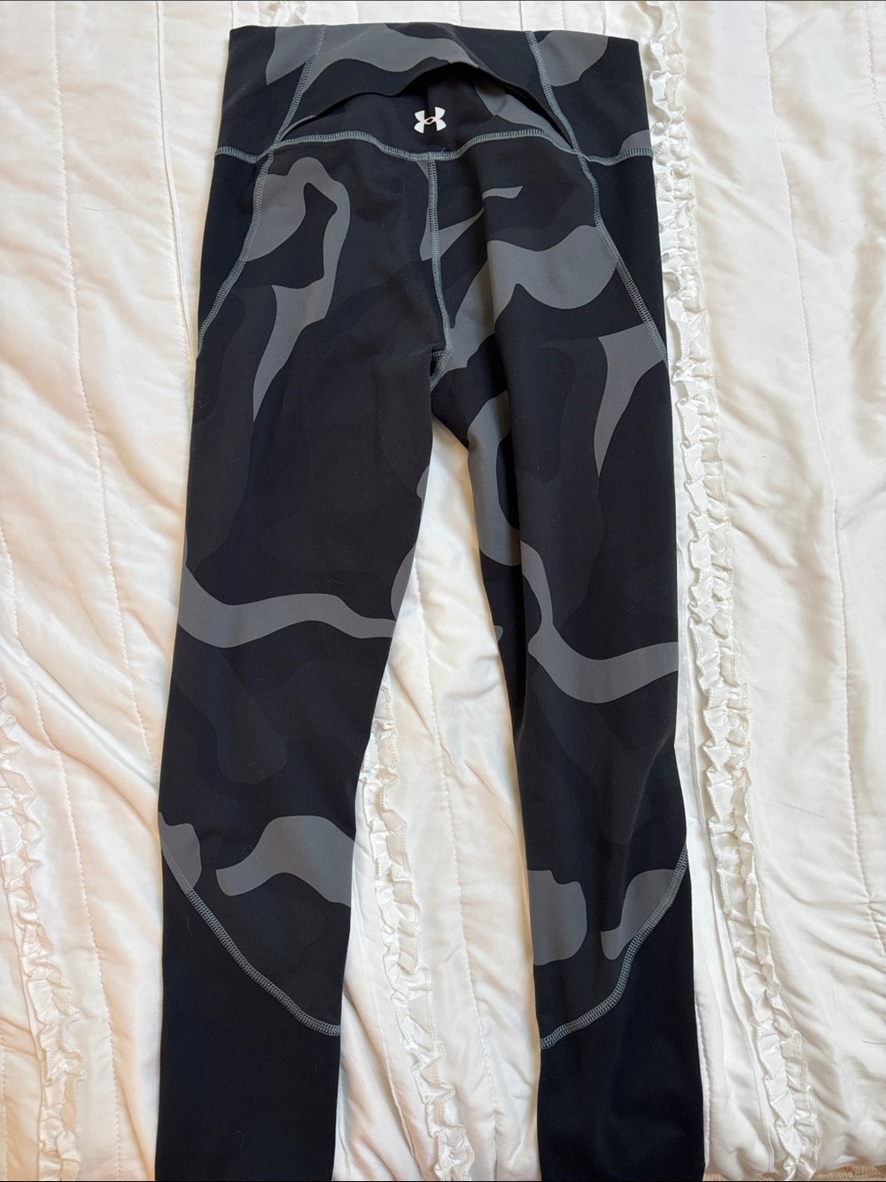 Under Armour Heat Gear Black & Gray Camo High-Waist Leggings - Picture 4 of 6